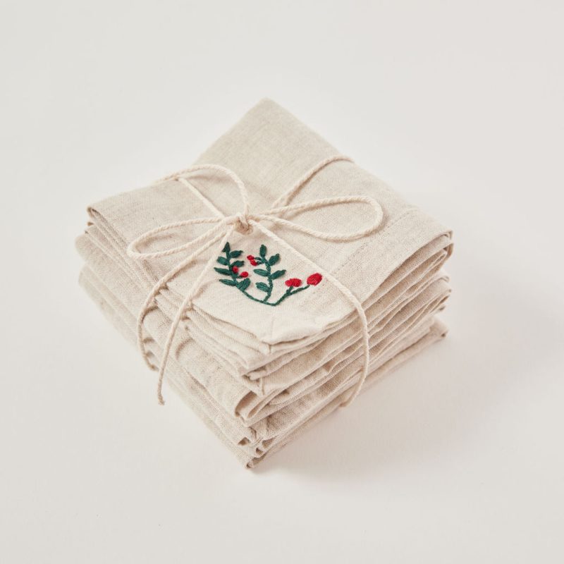 HolidayBloomNapkinSet 6 Craftspring