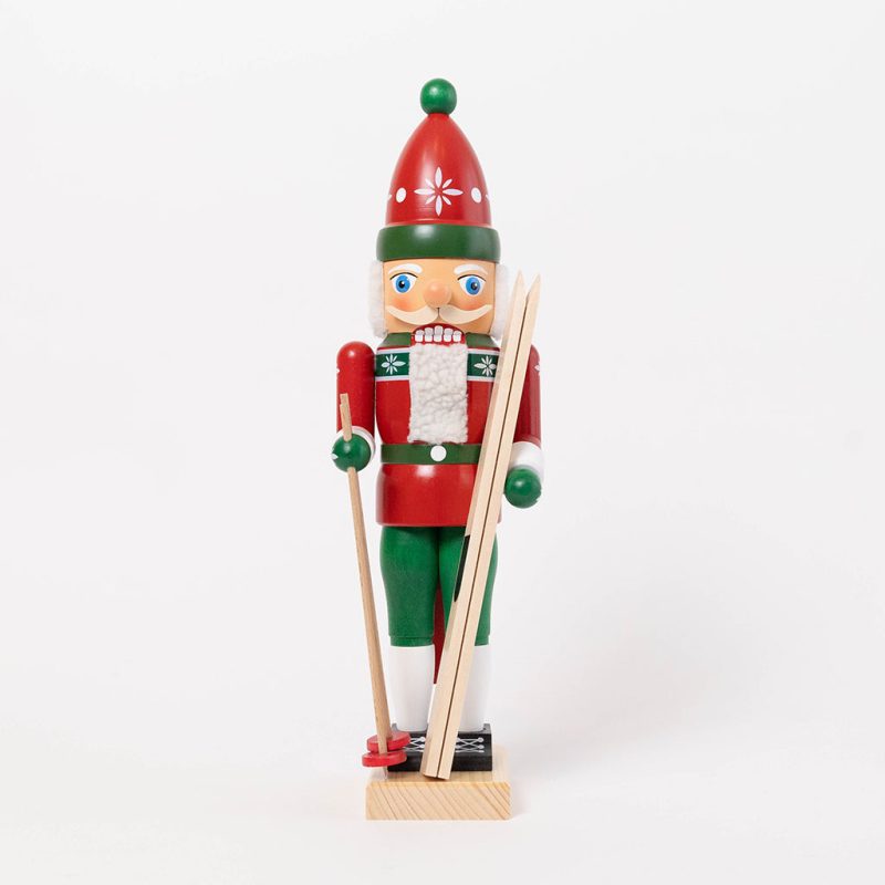 LargeWoodenNutcracker Skier Craftspring 1